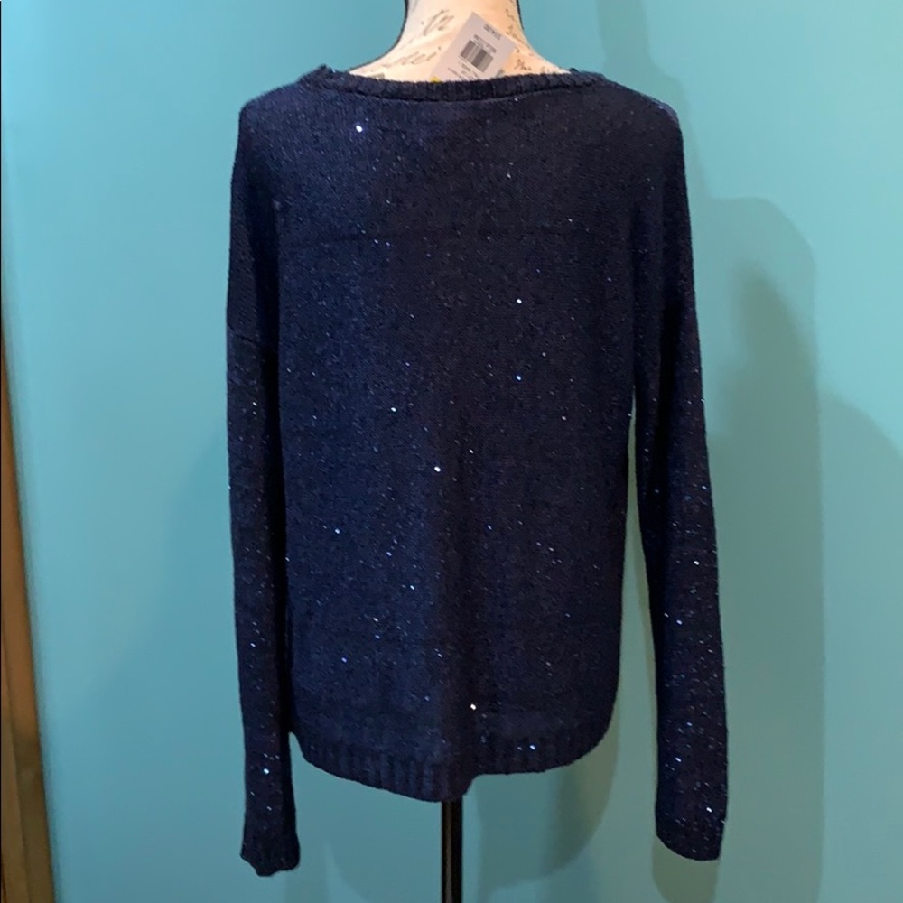 🎁💙NEW💙New Directions Navy Sequined sweater - Picture 4 of 7